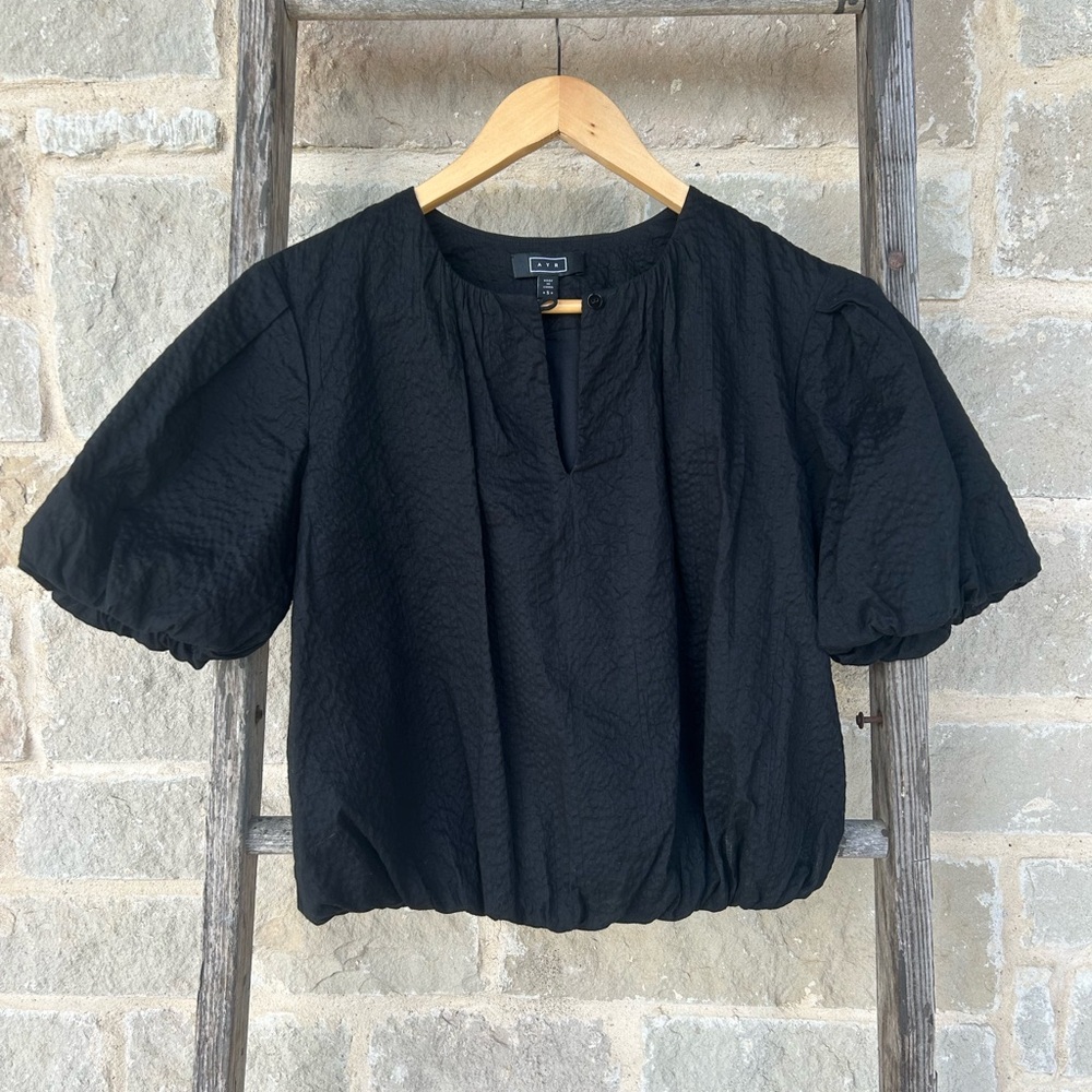 AYR Black Puff Sleeve Blouse